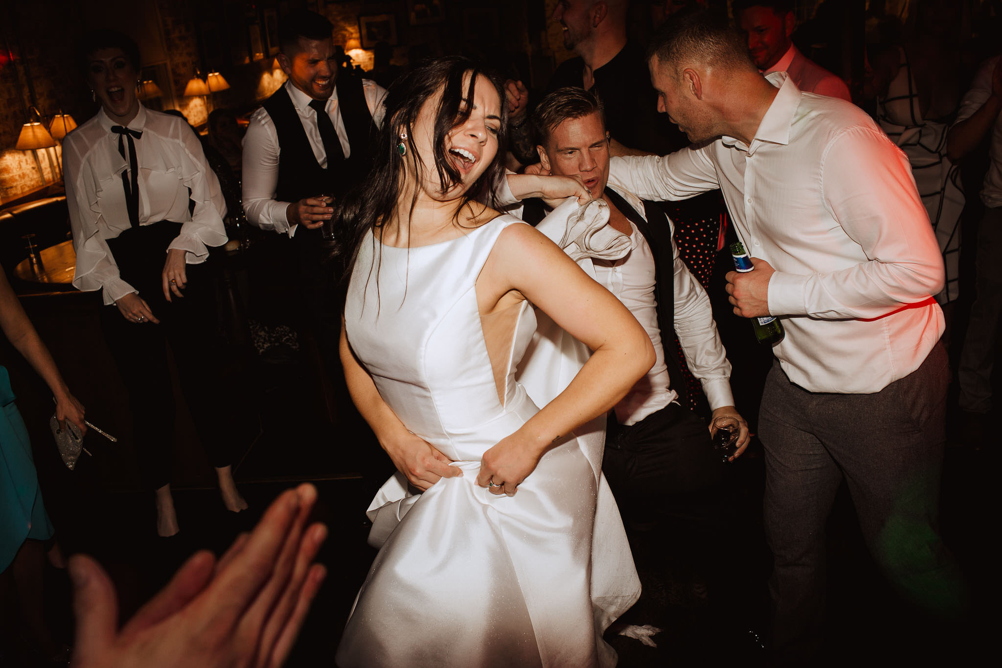bride dancing at The West Mill, Derby 
