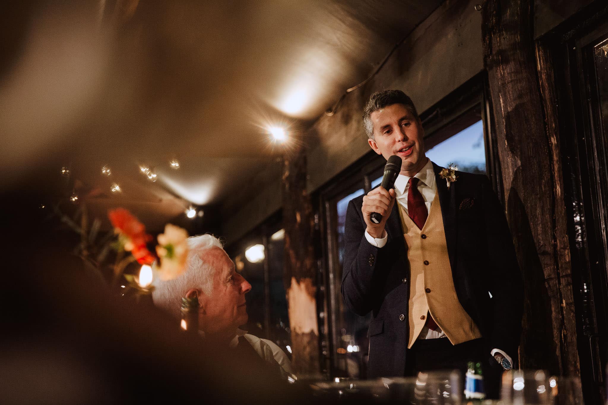 groom's speech in the barn at Dewsall Court