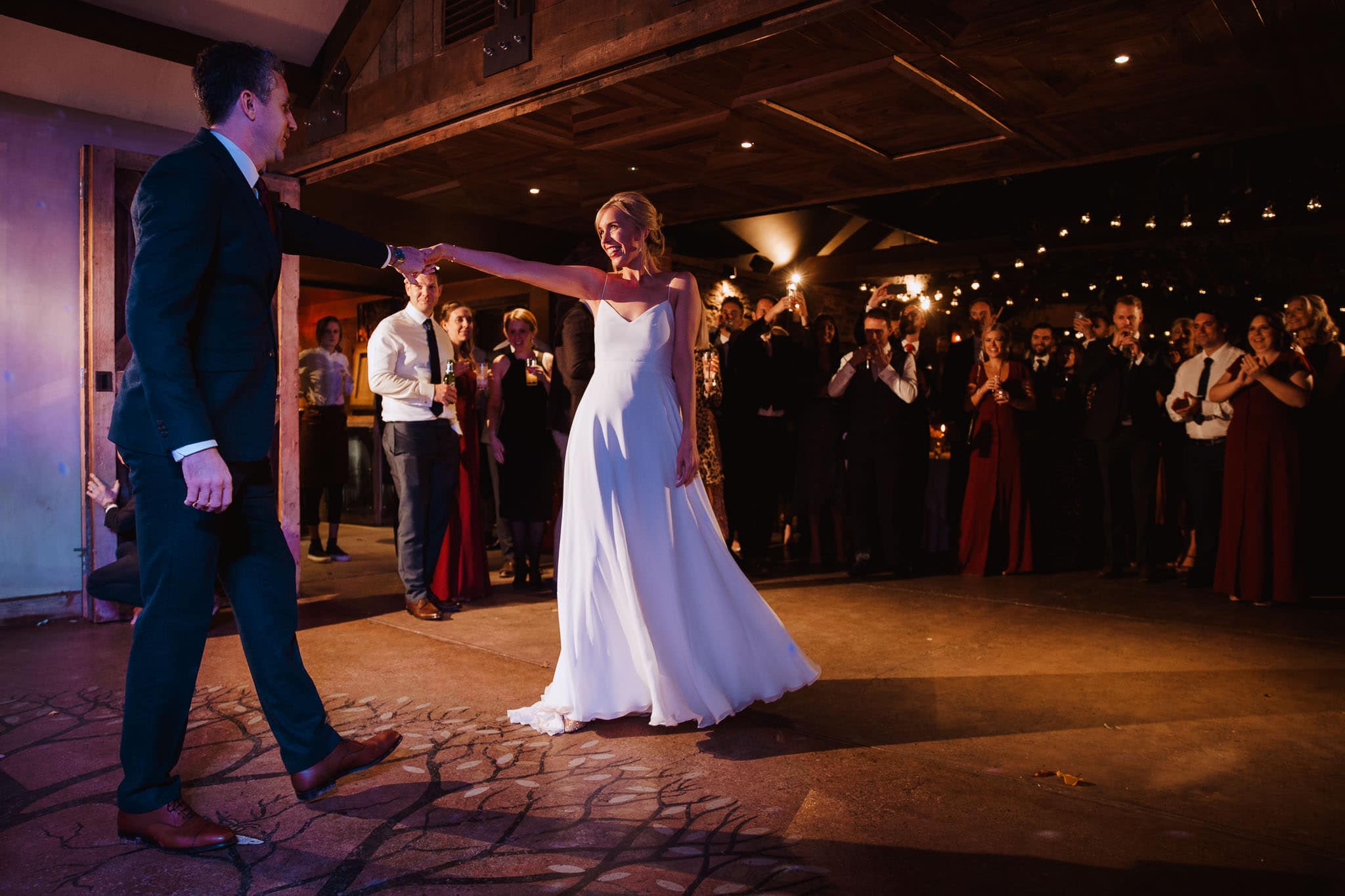 first dance in the barn at Dewsall Court