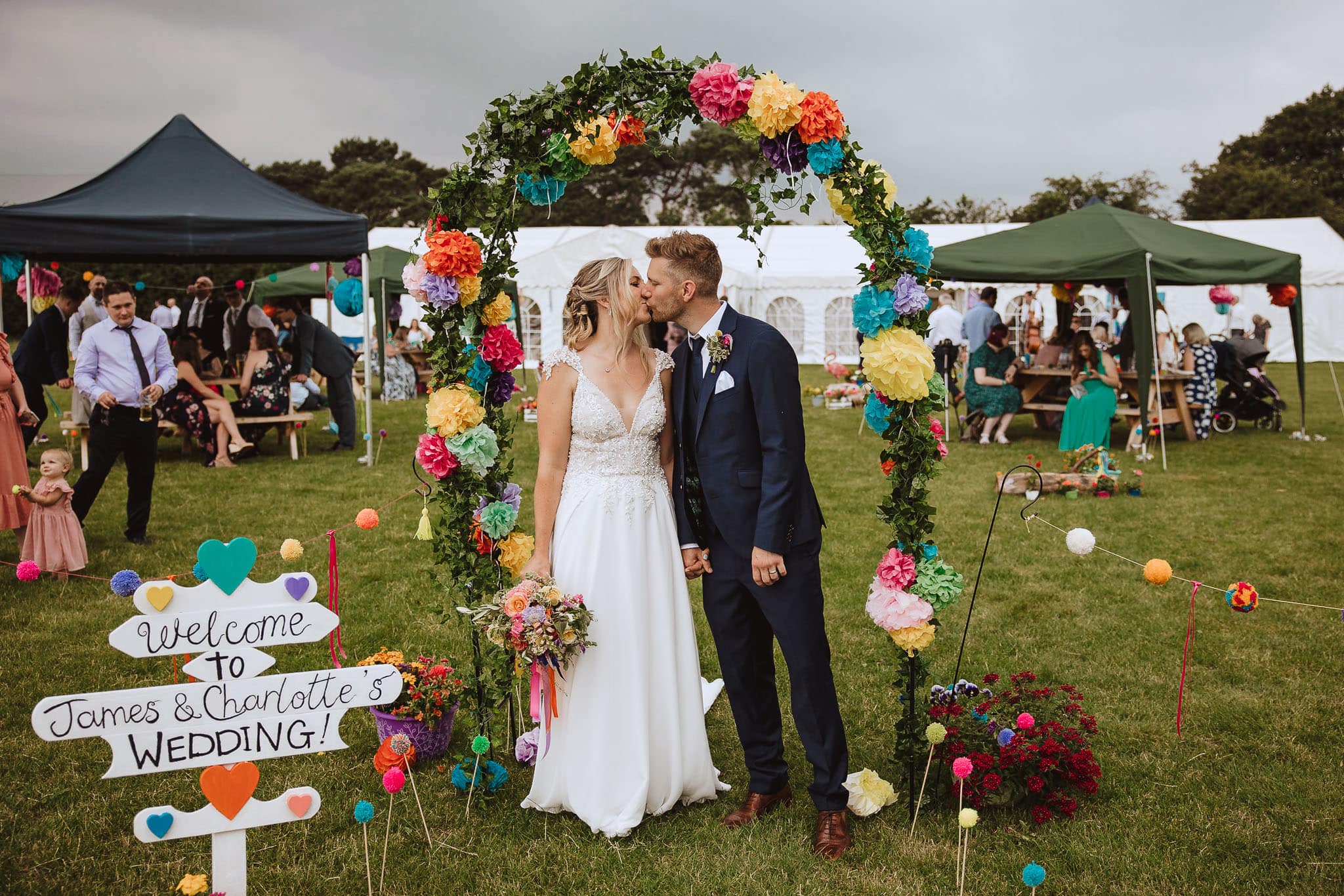Charlotte and James colourful DIY wedding