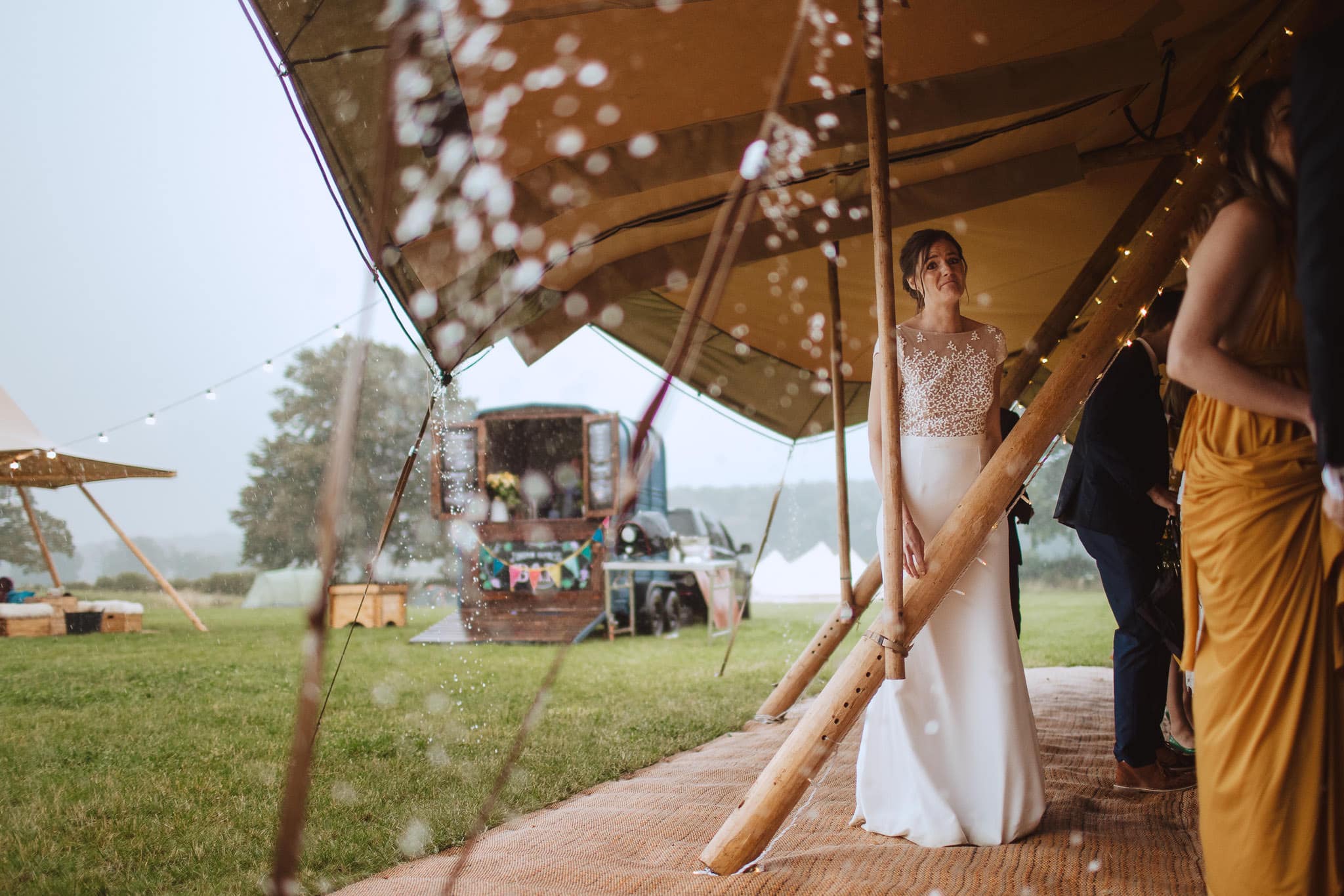 rainy tipi wedding