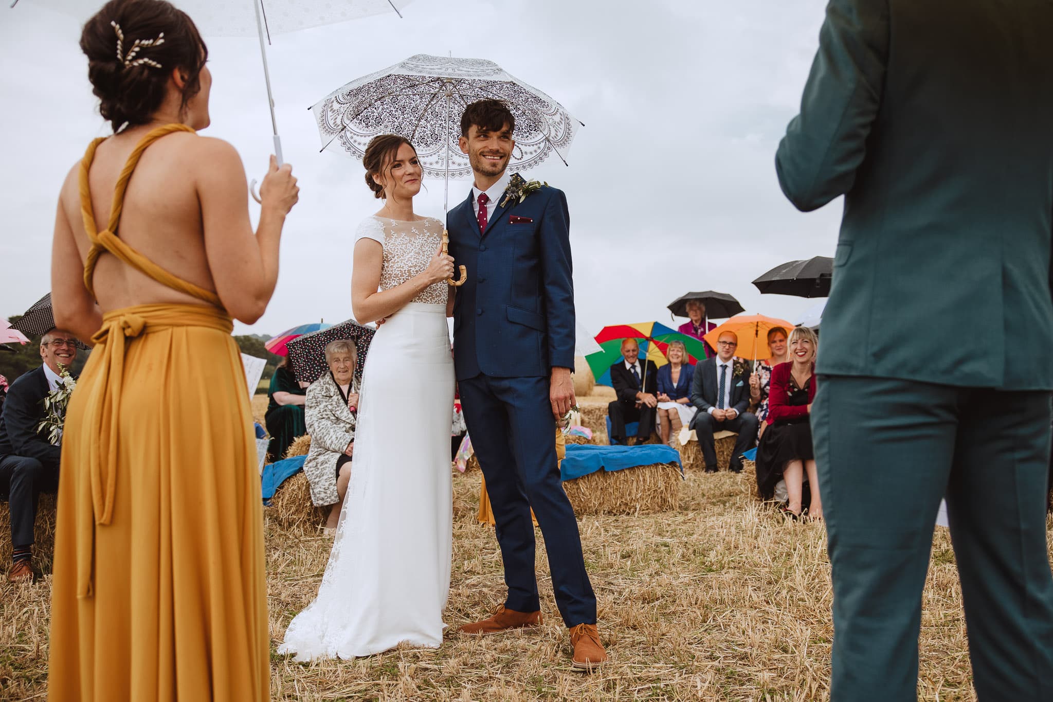 rainy outdoor wedding ceremony