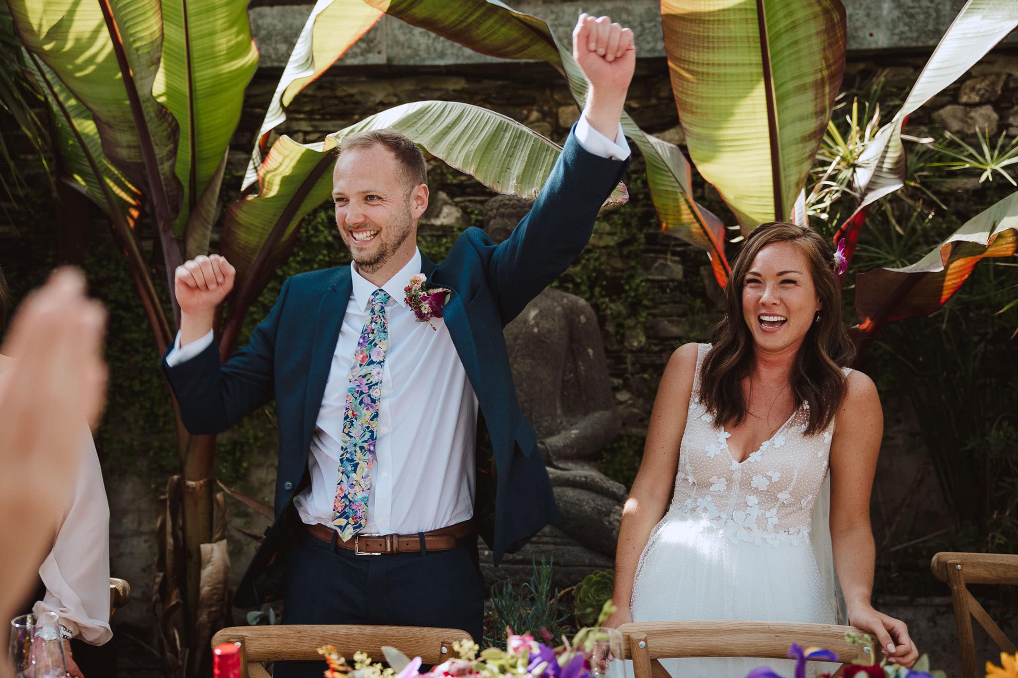 groom fist pumping 