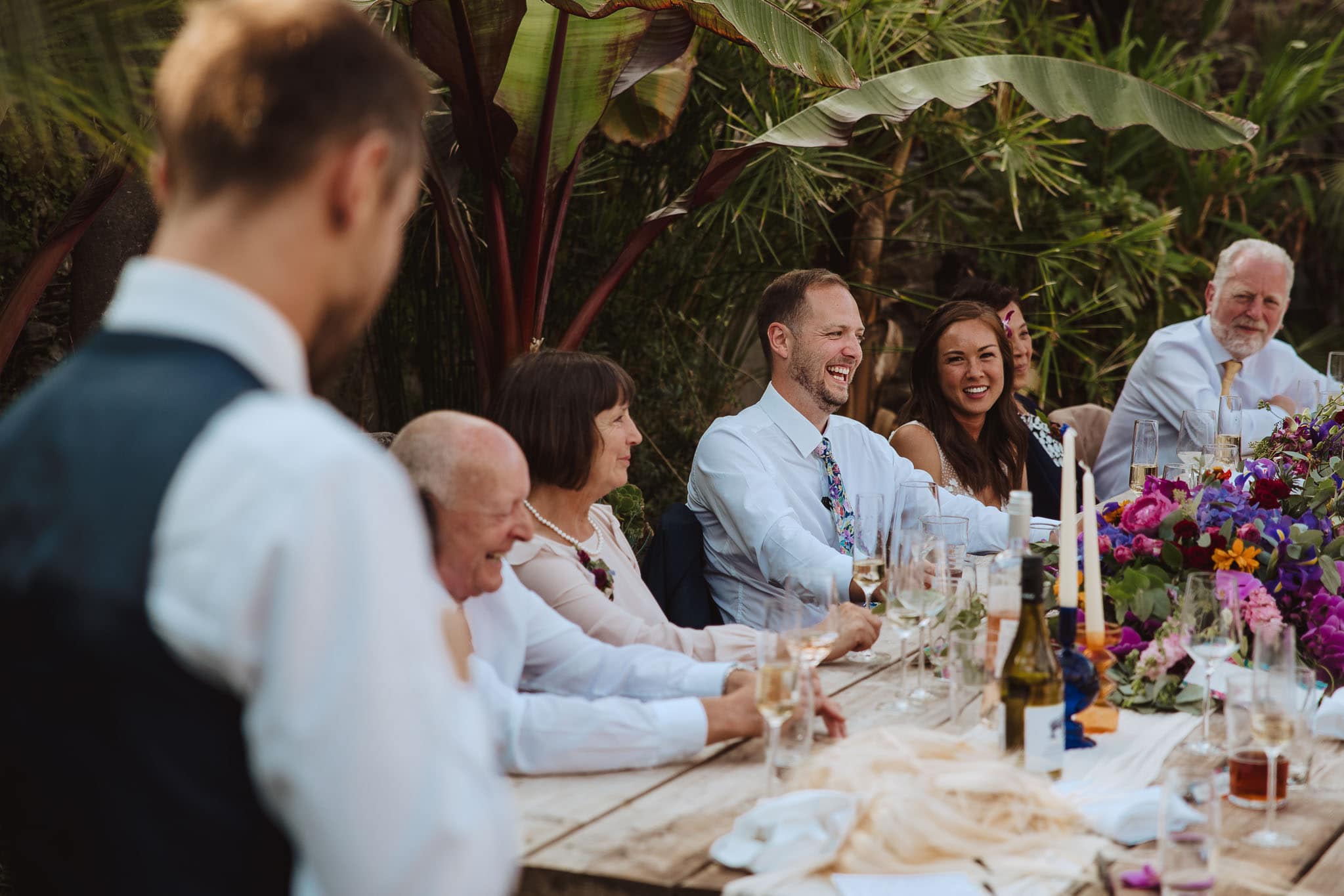 wedding speeches in a palmhouse