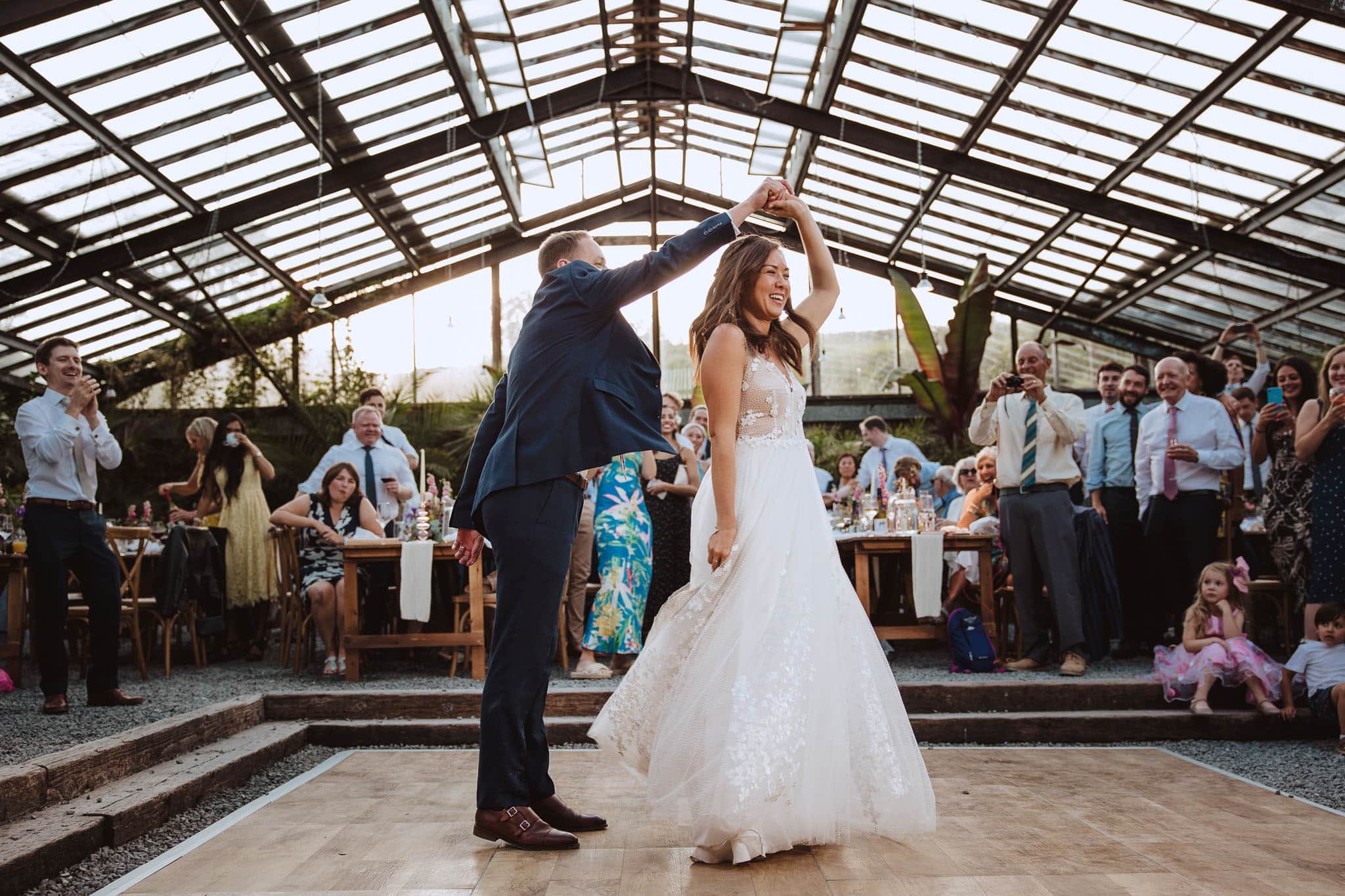 first dance in the glasshouse at Anran, Tidwell Farm