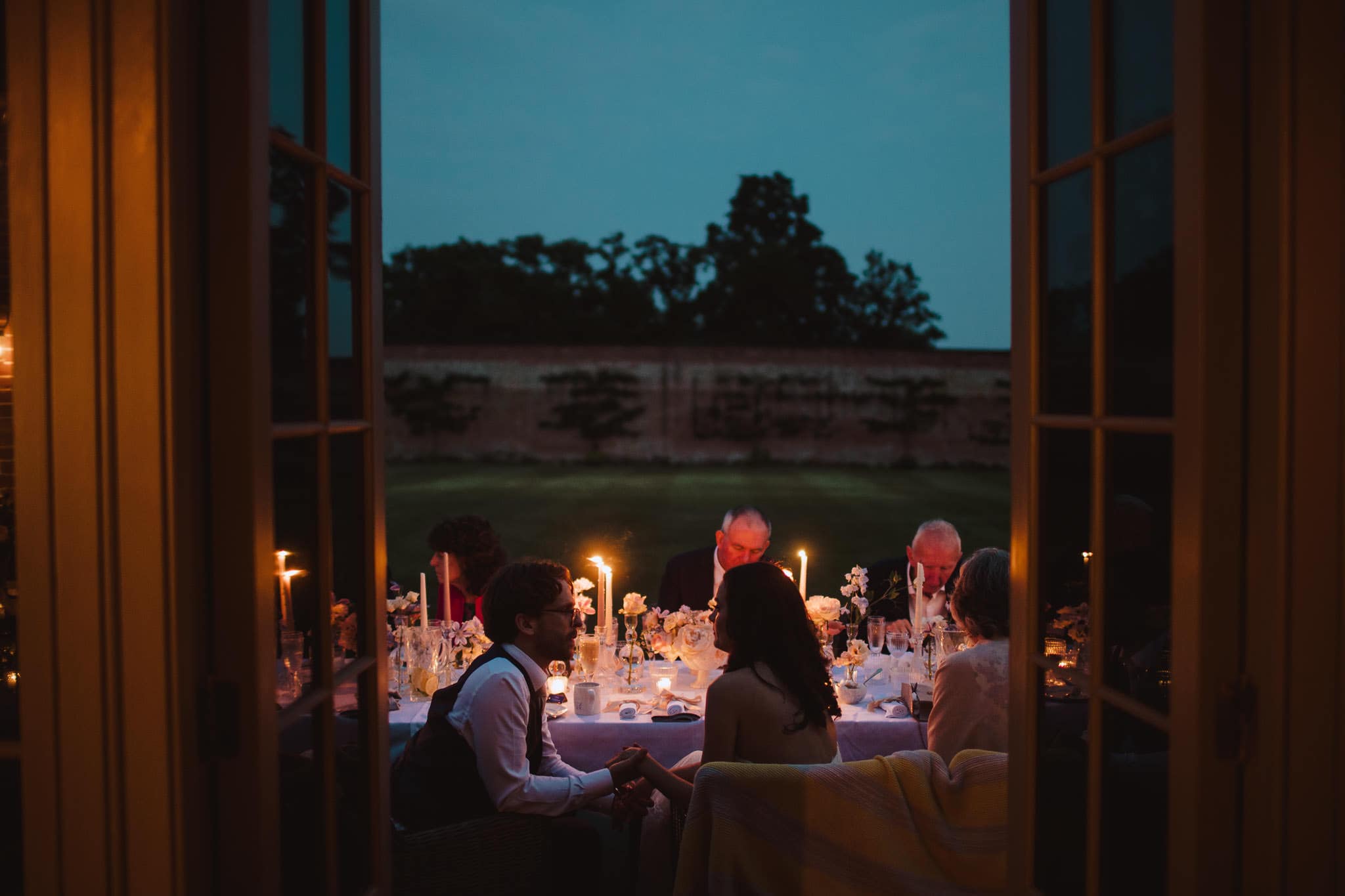 evening meal at Wilderness Reserve wedding