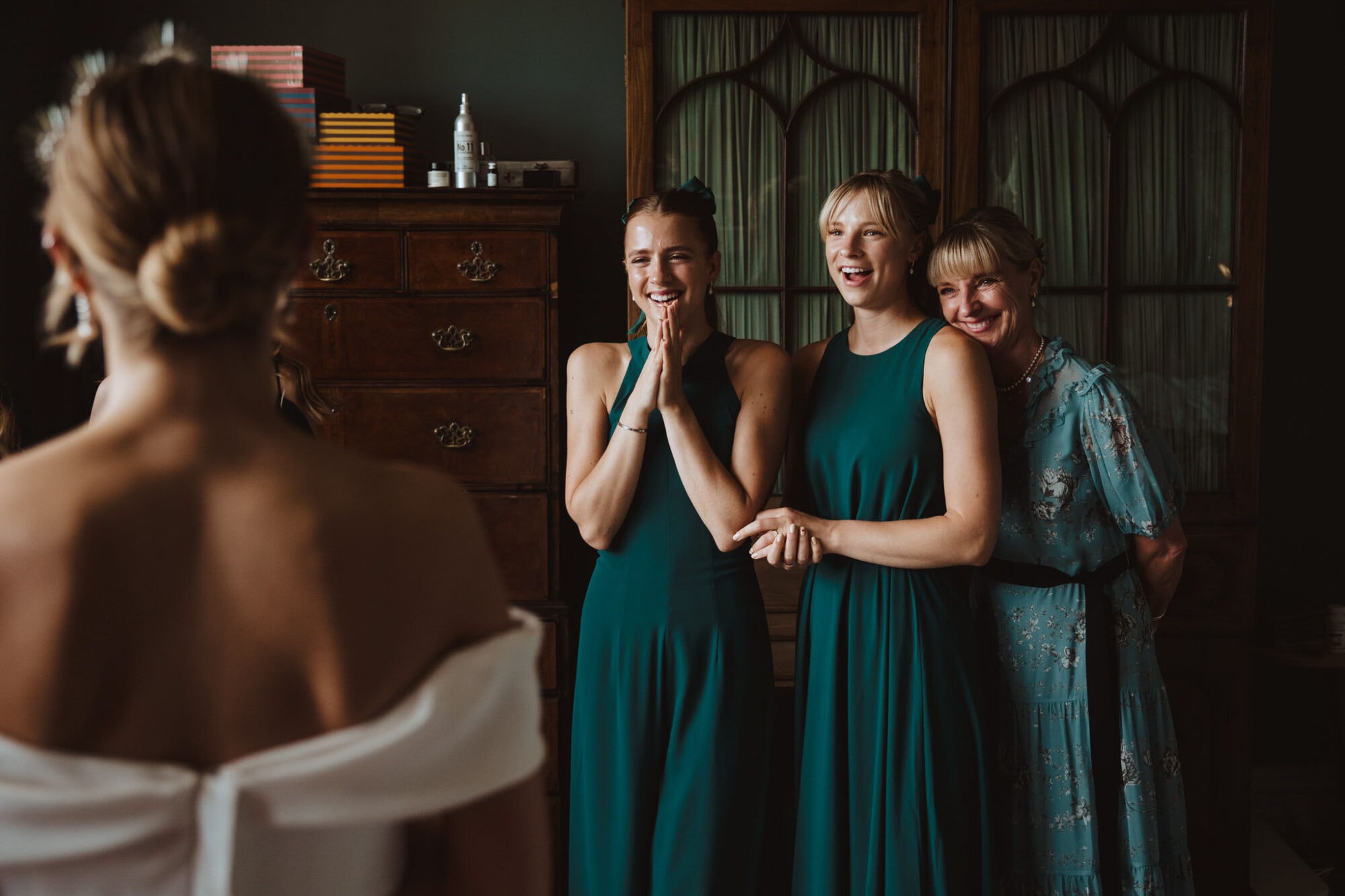 Bridesmaids first look reaction - wedding photographer Sheffield